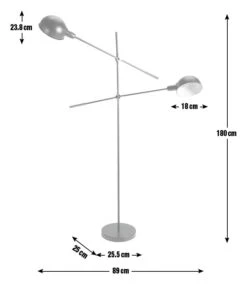 Habitat Jalonee Double Arm Floor Lamp - Black & Brass -Chic Household Items 9616127 R E001