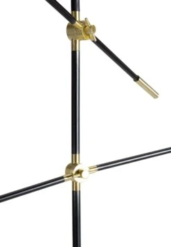Habitat Jalonee Double Arm Floor Lamp - Black & Brass -Chic Household Items 9616127 R Z003A