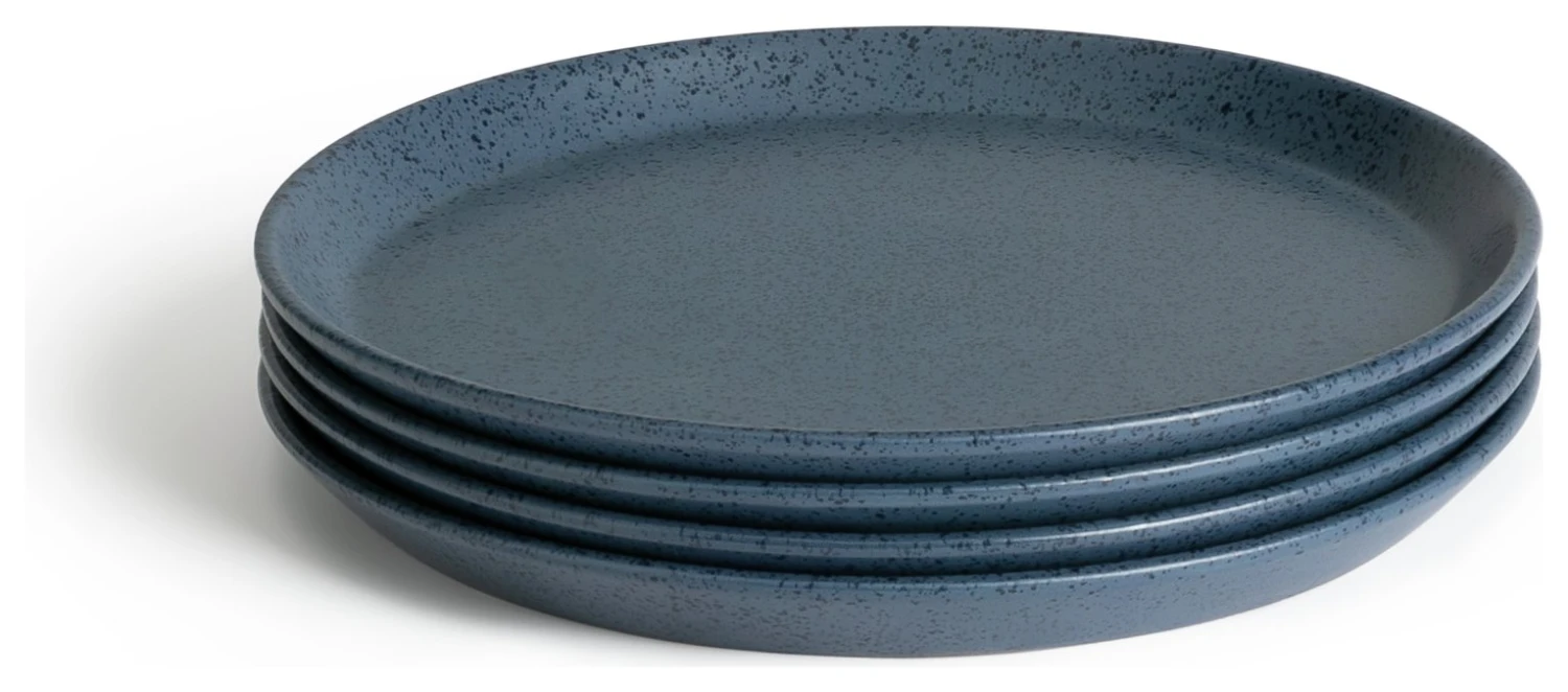 Habitat Addison 4 Piece Stoneware Dinner Plate - Blue 1 Habitat Addison 4 Piece Stoneware Dinner Plate - Blue