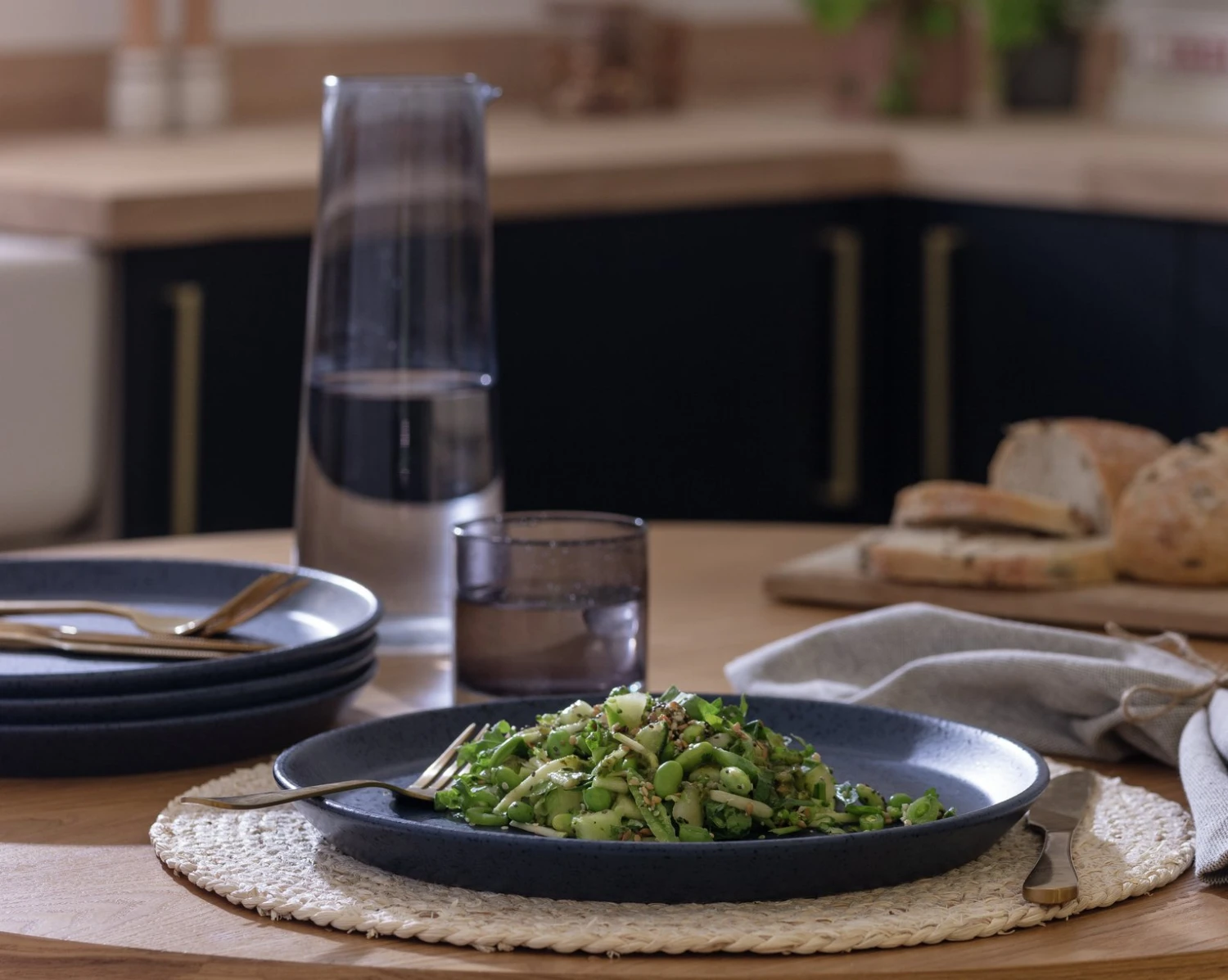 Habitat Addison 4 Piece Stoneware Dinner Plate - Blue 2 Habitat Addison 4 Piece Stoneware Dinner Plate - Blue - Image 2