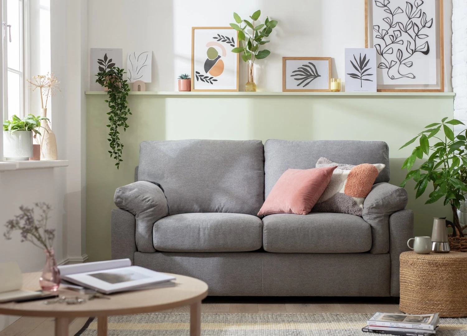 Habitat Florence Fabric 2 Seater Sofa - Grey 2 Habitat Florence Fabric 2 Seater Sofa - Grey - Image 2