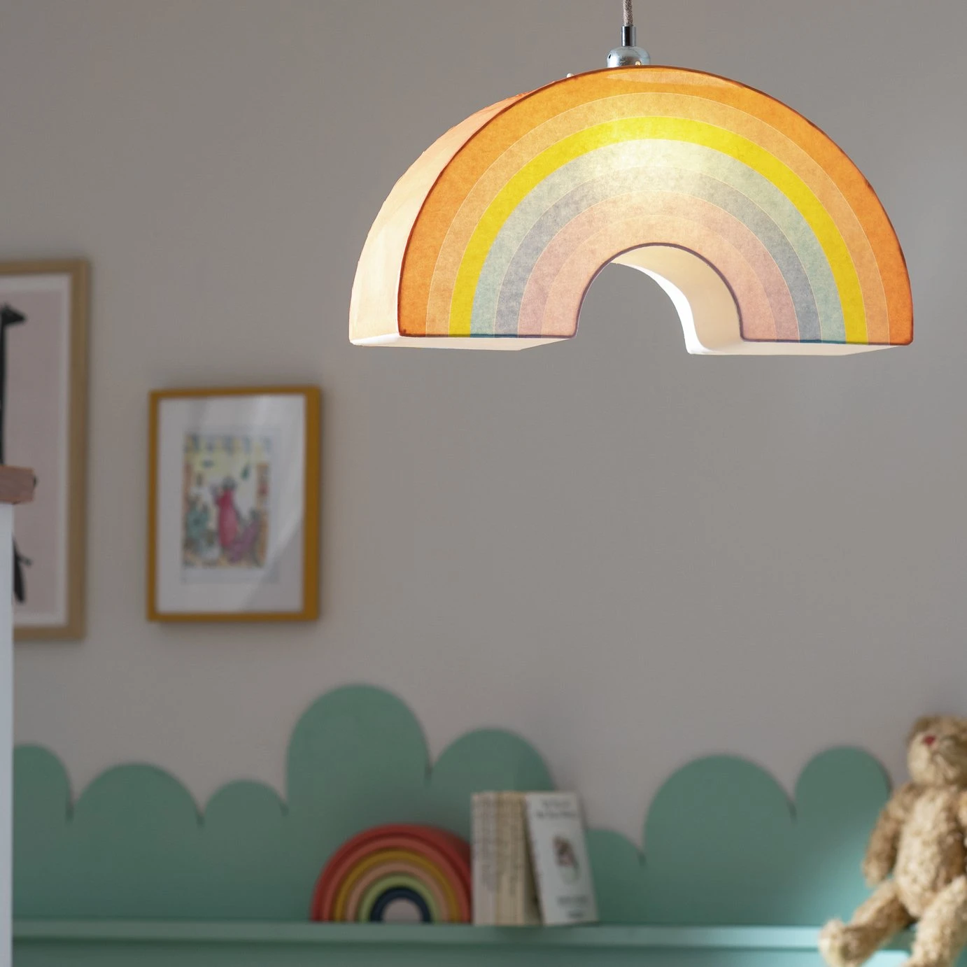 Habitat Kids Rainbow Paper Shade - Multicoloured 1 Habitat Kids Rainbow Paper Shade - Multicoloured