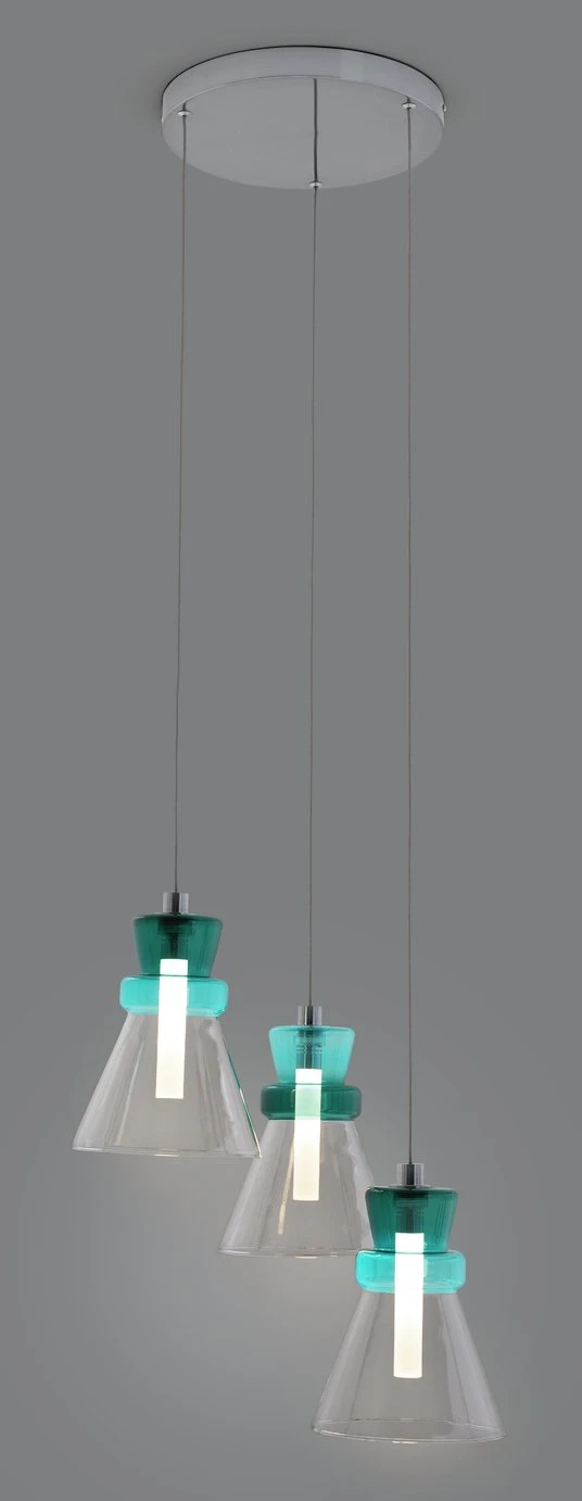 Habitat Vivian Glass 3 Light LED Ceiling Light - Green 6 Habitat Vivian Glass 3 Light LED Ceiling Light - Green - Image 6