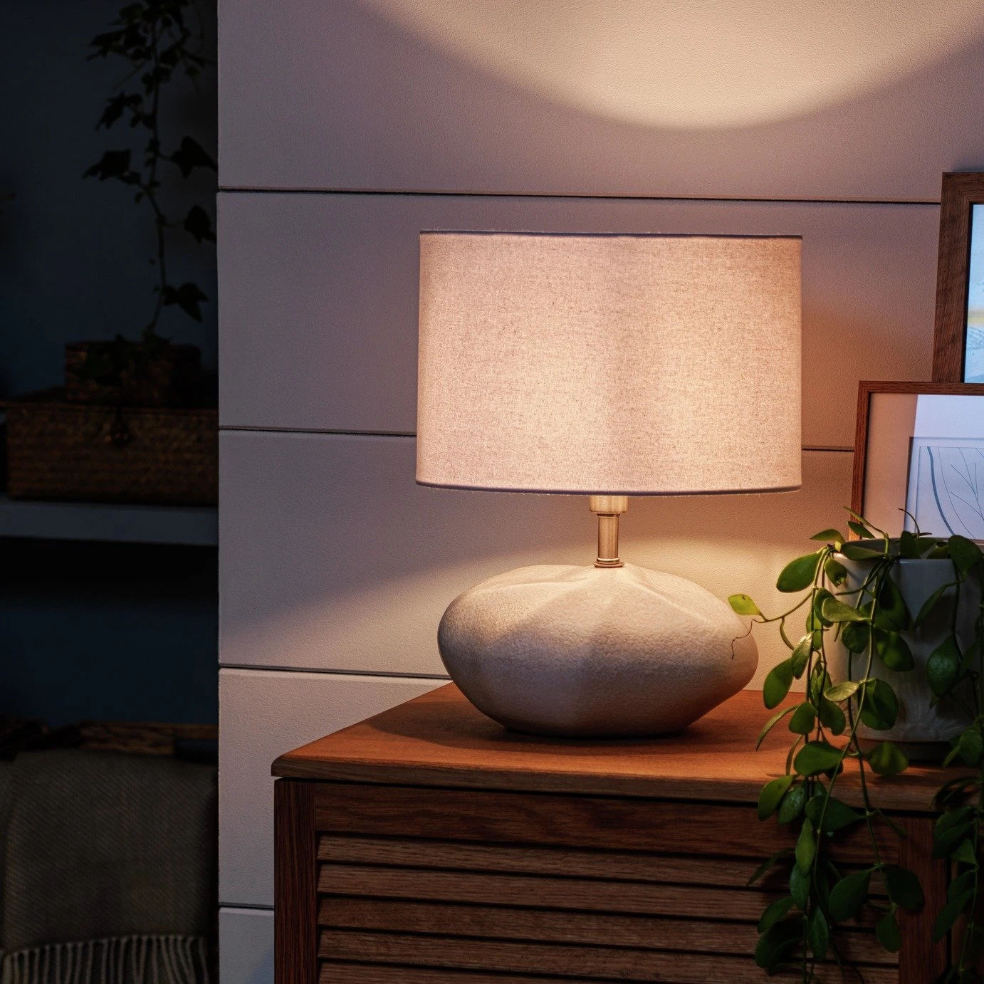 Habitat Ima Pebble Table Lamp - White 1 Habitat Ima Pebble Table Lamp - White